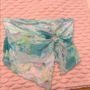 Multi color green crop top